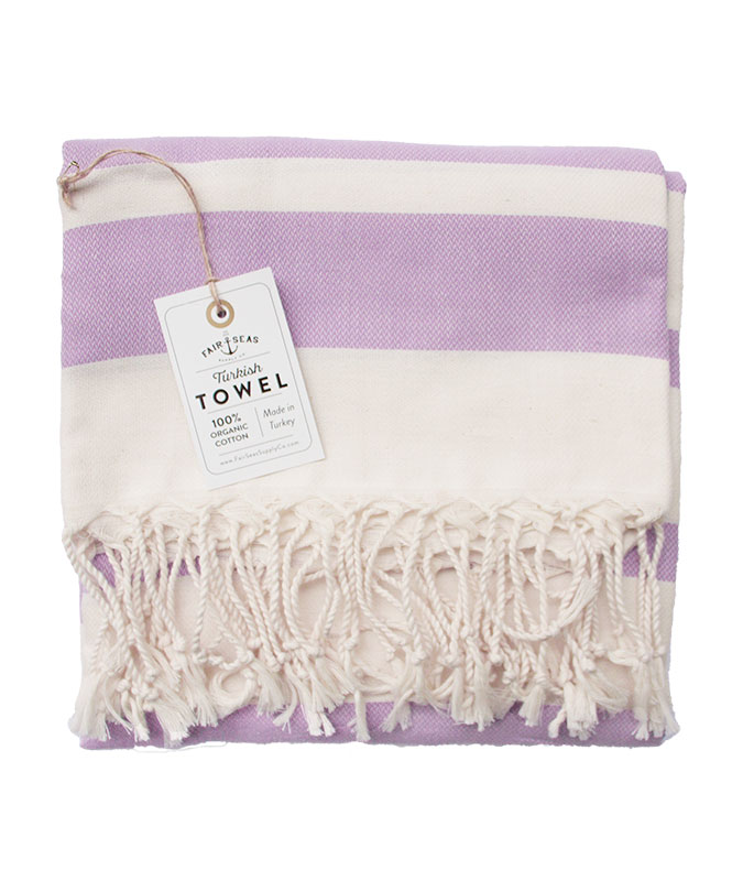 Fair-Seas-Supply-Co---Turkish-Towel---Wisteria-Purple-1 Photo of the Turkish Towel folded in Wisteria Purple from Fair Seas Supply Co